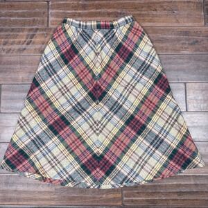 Intuitions Maurice Antaya Tweed A-Line Skirt Plaid Saks Fifth Ave 70s | 25 Waist